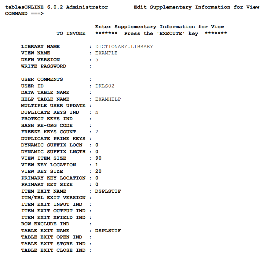 Supplementary View Information