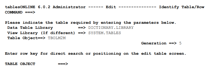 The M2M Table - Identify Screen